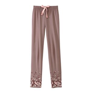 Pyžamové nohavice, potlač kvetín na spodnom okraji nohavíc