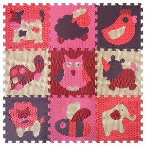 Baby Great Penové puzzle Zvieratá červená-ružová SX (30x30)