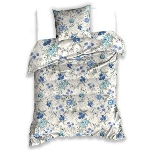 BedTex Bavlnené obliečky Blue Flowers, 140 x 200 cm, 70 x 90 cm