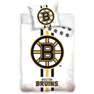 BedTex Bavlnené obliečky NHL Boston Bruins White, 140 x 200 cm, 70 x 90 cm