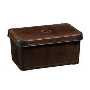 Curver Dekoratívny úložný box S Leather, hnedá
