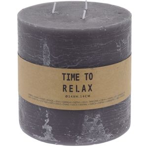 Dekoratívna sviečka Time to relax sivá, 14 cm