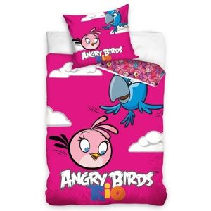 Tip Trade Bavlnené obliečky Angry Birds Rio Pink Bird, 140 x 200 cm, 70 x 80 cm, 140 x 200 cm, 70 x 80 cm