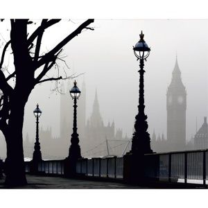 AG Art Fototapeta XXL Londýn v hmle 360 x 270 cm, 4 diely