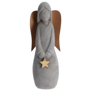 Koopman Cementový anjel s hviezdou, 25 cm