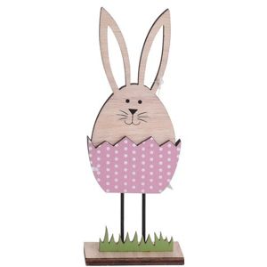 Koopman Veľkonočná dekorácia Zajačik vo vajíčku ružová, 21 cm