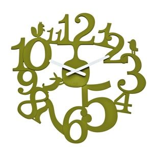 Koziol Nástenné hodiny PI:P olivová, pr. 45 cm
