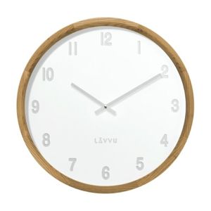 LAVVU LCT4060 - Svetlé drevené biele hodiny Fade