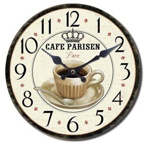 Nástenné hodiny Cafe Parisen, pr. 28 cm