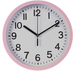 Nástenné hodiny Mackay ružová, 22,5 cm