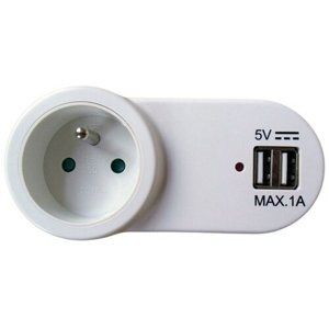 Solight USB nabíjací adaptér s dvoma USB výstupmi biela, 1000 mA