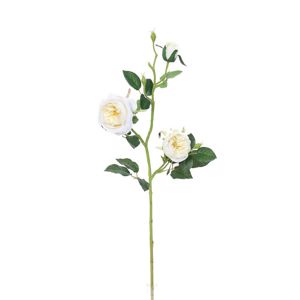 Umelá anglická ruža biela, 69 cm