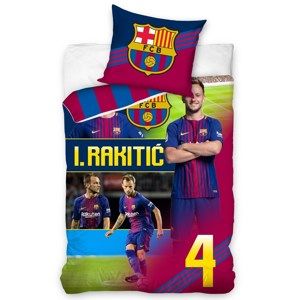 CarboTex Bavlnené obliečky FC Barcelona Rakitić, 140 x 200 cm, 70 x 80 cm