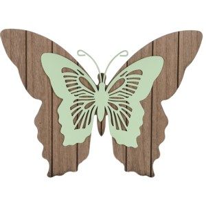 Koopman Drevená dekorácia Motýlie mámenie, zelená