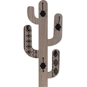 Koopman Drevený háčik Cactus Shape, čierna