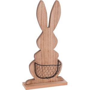 Veľkonočný drevený zajačik s košíkom, 47 cm
