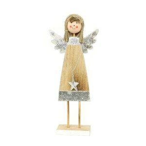 Autronic Vianočný drevený anjel Beatrice, 28 cm, ZA8606, 28 cm