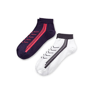 Vysokoúčinné bežecké ponožky, 2 páry, biele a fialové
