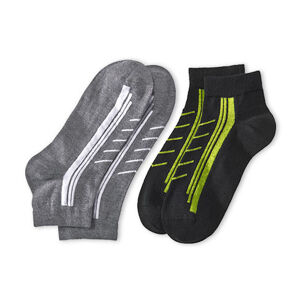 Vysokoúčinné bežecké ponožky, 2 páry, sivé s melírom a čierne